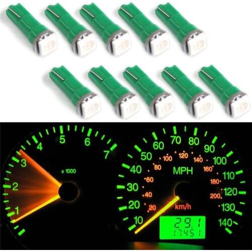 10/20Pcs Optional Color T5 5050 1SMD Dashboard Light LED Bulbs Warning Indicator Interior Lights For Car Vehicle Instrument Lamp