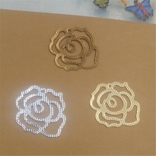100Pcs 3 Colors 22MM Rose Pendant Wholesale Brass Material DIY Charms Pendant