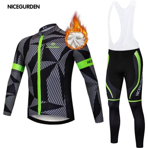 2020 winter warm polar fleece mountain bike cycling jersey mens cycling jersey suit outdoor cycling mountain bike trousers suit
