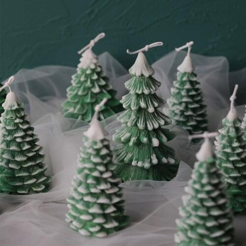 3D Christmas Tree Candle Mold Silicone Clay Soap Mould DIY Chocolate Cake Decor Dropshipping