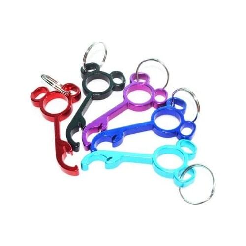 50 Pcs Lovely Metal Mickey Shaped Wine Beer Bottle Opener Ring Keychain Key Chain Cooking Tool Gizmos Outdoor EDC