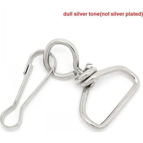 DoreenBeads Retail Lanyard Hook Clasp Key Rings Silver Color 6.1x2.5cm,10 PCs