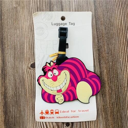 Disney Cheshire cat Anime Action Toy Figures Cartoon Products Accessories Luggage Tag Suitcase Unisex Gifts