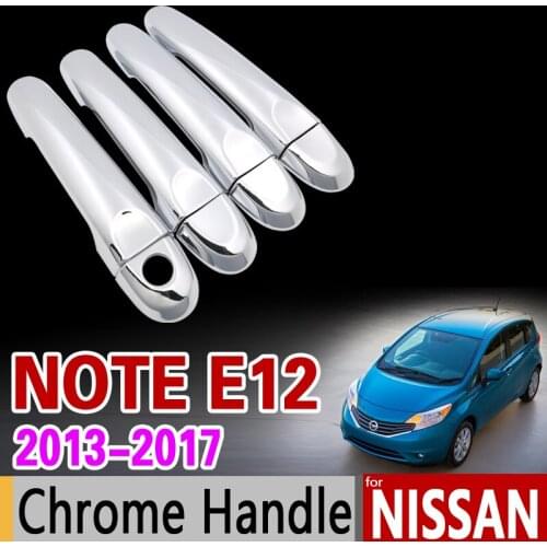 For Nissan Note E12 2013 - 2017 Chrome Door Handle Cover Trim Set for Versa Note 2014 2015 2016 Accessories Stickers Car Styling