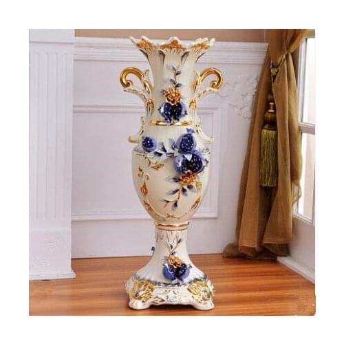 European Ceramic Flower Vase, Living Room Arrangement, Dry Flower Vase, Large TV Cabinet, Home Decoration