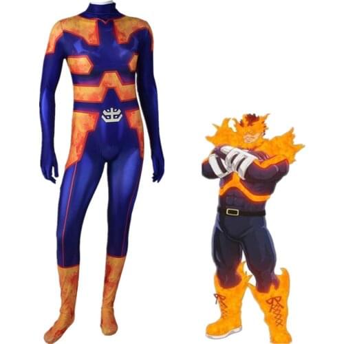 Anime Boku no My Hero Academia Endeavour Cosplay Costume Jumpsuit 3D Print Bodysuit Halloween Carnival Costume Adult