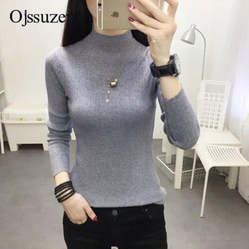 Red Yellow Grey Bottom Autumn Winter Sweaters Women Knitted Pullover Ladies Slim Blue Top Sweater Female Clothing White Thin