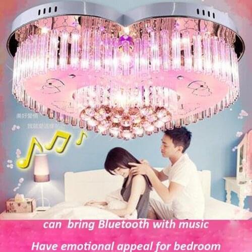 Bluetooth Music Bedroom Light Minimalist Led Ceiling Light 220V-240V Crystal Lamp Wedding Room Warm Romantic Heart Lighting