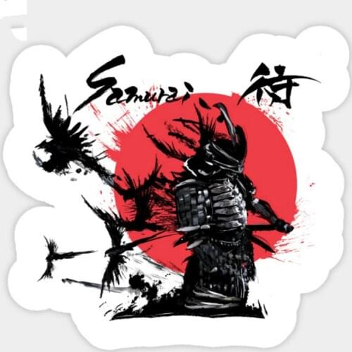 Fashion Car Sticker Samurai Japanese Retro Art Print Bushido PVC Decal for Laptop Fridge Mustang Renault Opel,14cm*14cm