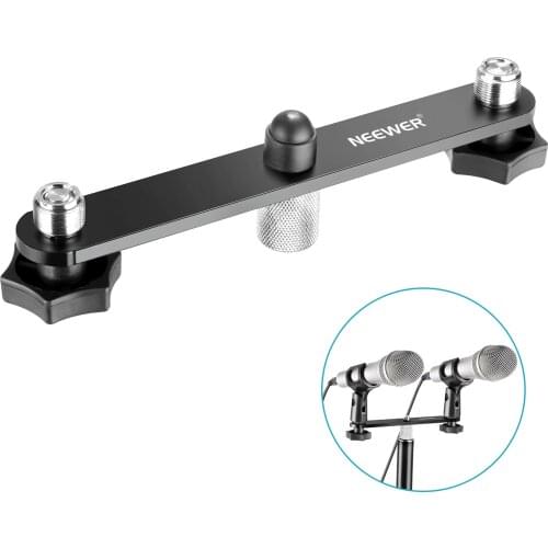 Neewer Microphone Bar, Microphone Mount Bracket T-bar, Standard 5/8-inch Thread for Most Microphones Clips Stands Boom Arms