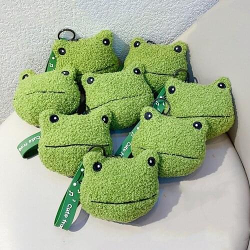 New Cartoon Green Color Plush Frog Doll Doll Buckle Creative Cute Frog Bag Key Chain Pendant Jewelry Gift