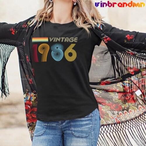 Novelty 80s Retro Clothing Vintage 1986 T shirt womens birthday gift Legends Born in 1986 T-shirt 1986 birth year tee shirts
