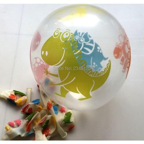 New balloon 50pcs 12inch 2.8g thicken printing balloon dinosaur printed balloon intersting kids toys free shipping