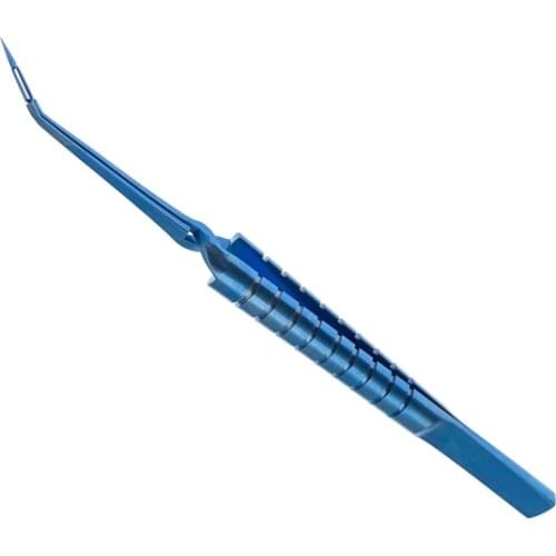 Ophthalmic Titanium Akahoshi Prechopper Forceps Angled Ophthalmic surgical Instrument 120mm