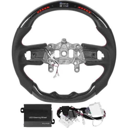 Carbon Fiber LED Shift Lights Display Steering Wheel Perforated Leather Fit for Jeep Wrangler JL JLU 2018-2021 Car style