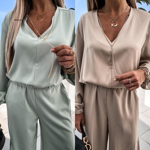 Warm Home Wear Clothes Casual Sleep Set Loose Womens Pajamas Autumn Winter Nightwear Female Pijamas Suit V-Neck Pyjamas