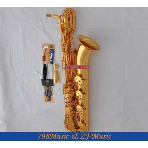 Support Professional Gold Baritone Saxophone Sax High F# W/Leather Case