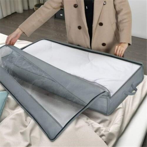 Large Capacity Quilt Storage Bag Dust-proof Bedding Pouch with Handgrip Washable Foldable Storage Bags for Closet Wardrobe