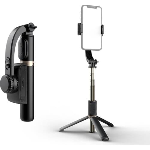 Extendable Wireless BT Selfie Stick Handheld Gimbal Stabilizer Tripod with Detachable Remote Control for Selfie Full Shot Vlog