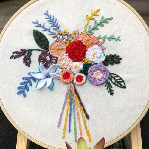 Embroidery Flowers Kit 3D Embroidery Material Package Bordado DIY Cross-stitch Sewing Tools Handcraft Embroidery Accessories