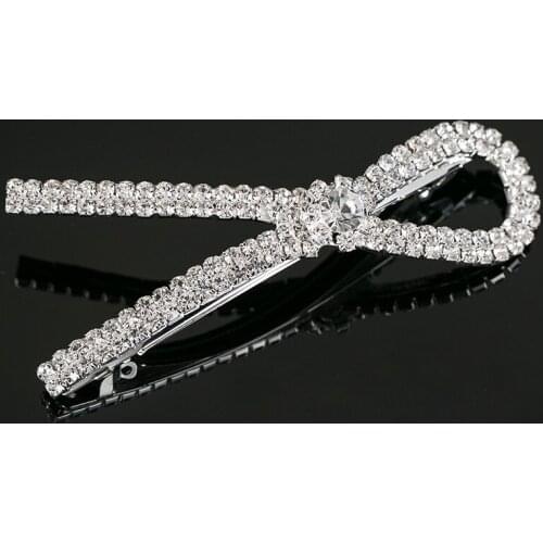 Classic Crystal Hair Clips Women Hair Accessories Rhinestone Hair Pins Shiny Cross Hairpin Fashion Girl Headdress Hair Jewelry