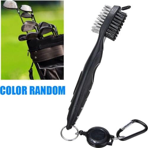 1 Pcs Golf Club Brush 2 Sided Metal Nylon Golf Club Brush Groove Ball Cleaner Cleaning Tool Golf Accessories