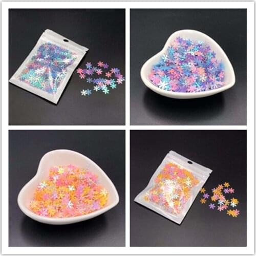 10g/Pack 7mm AB Color Snow Sequins PET 3D Nail Art Paillettes Party Dress Sewing Wedding DIY Handcraft Lentejuelas Accessories