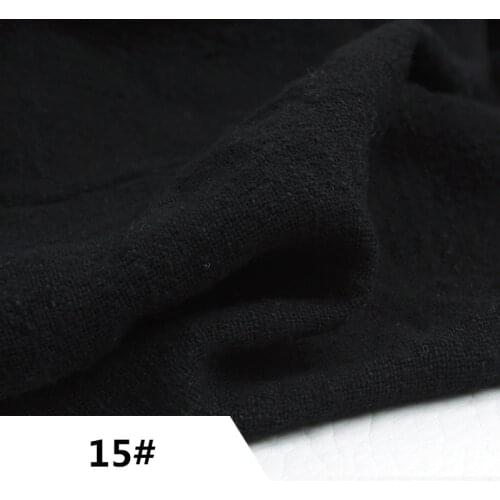 15#Black Fabric 50X135cm Natural Dyed Slub Linen Cotton Tissu Skirt Tissus Doll Cloth Cotton Fabric For Patchwork Baby Fabrics