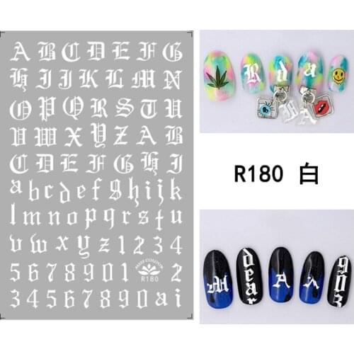 3D Stickers for Nails White Cute Letter Star Nail Foil Sticker Small Adhesive Stickers for Manicure Nail Art Decoration