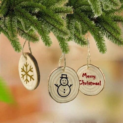 40 Pcs Natural Wood Slices Unfinished Predrilled with Hole Round Discs Wooden Circles for Christmas Ornaments