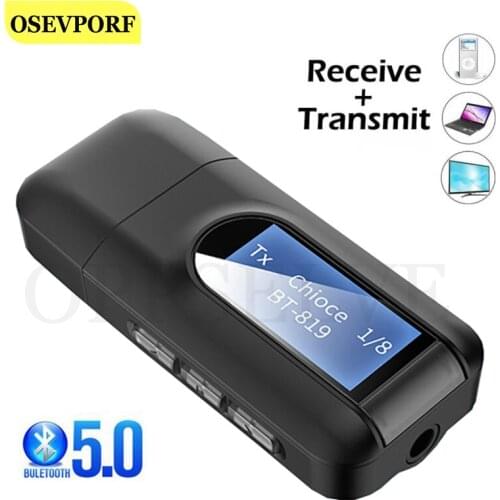 5.0 Bluetooth Adapters Wireless LCD Display USB Dongle Bluetooth Music Audio Receiver Transmitter Wireless Adapter for TV Car PC