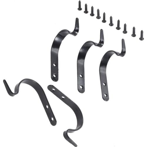 5pcs Cloth Shelf Stand Holder Wall Door Hook Hanger Garden Bathroom Kitchen Wall Light Metal Hanging Furniture Hardware