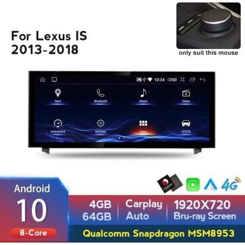 Carplay Auto 4G WIFI 1920*720P Android 10 Car Radio GPS Navigation multimedia player for Lexus RC IS 200 250 300 350 200t 300h