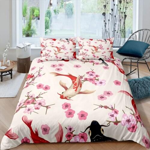 Home Living Luxury 3D Fish Bedding Set Girls Duvet Cover Set Pillowcase Kids Bedding Set Queen and King EU/US/AU/UK Size