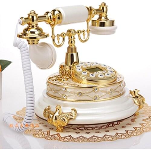 European Garden Fashion antique telephone to display new home landline phone charged Decoration home classical ID backlit phone