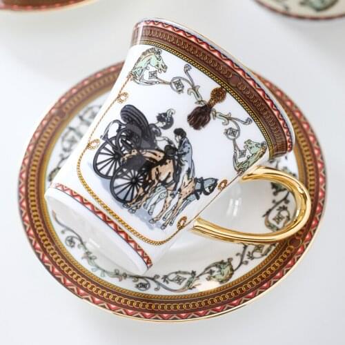 Retro coffee cup set European small luxury bone China high-end home English afternoon tea set light luxury