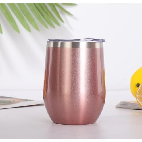 12 Oz Stainless Steel Eggshell Coffee Mugs Tumbler Cup Drink with Lid Wine Coffee Cup Drink Double Wall Insulated Water Cups
