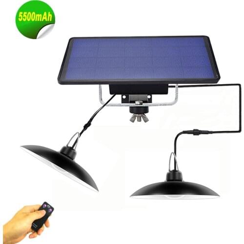 3.2V/5500mAh Double Heads 2x16 LED Solar Light Outdoor Chandelier Waterproof IP65 For Camping Terrace Garden Tent Emergency Lamp
