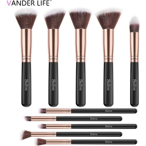 Makeup Brushes 10PCs Makeup Brushes Set Premium Synthetic Foundation Brushes Blending Face Powder Make Up Brushes Tool