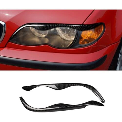 Real Carbon Fiber Front Headlight Eyelids Eyebrow Cover Trim Fit for BMW 3 Serires E46 328i 330i 325i 1999-2004 Car Accessories