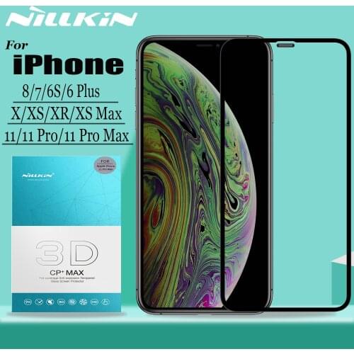 Nillkin for iPhone 11 Pro Max X Xr Xs Max Glass Screen Protector 3D Full Coverage Safety Tempered Glass for iPhone 8 7 6S 6 Plus