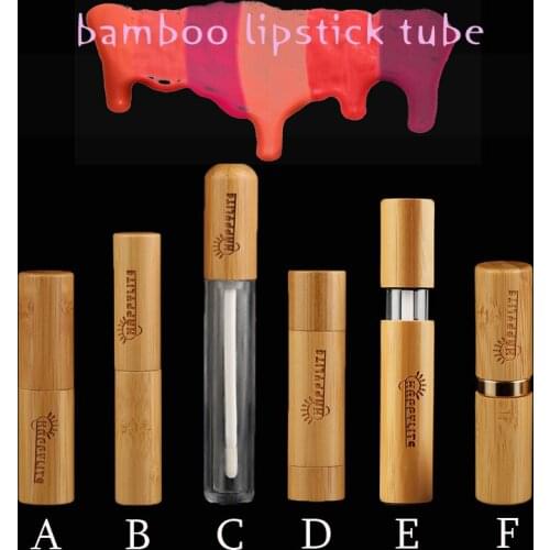 3ml 5ml 12.1mm Handmade Bamboo Lipstick Tube DIY Empty Lip Balm Cosmetic Packaging Container with Black Chapsticks inner Pipe