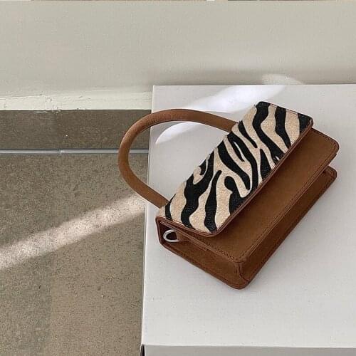 Luxury Brand Zebra Cover Women Handbag High Quality Leather PU Crossbody Bag for Woman Designer Square Hard Handbag Womens