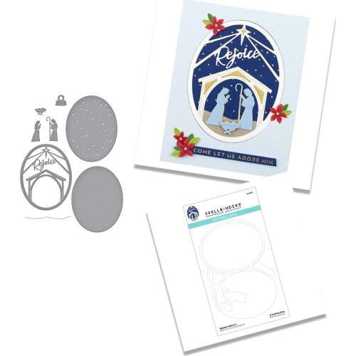 Christmas Jesus House Circle Metal Cutting Die Scrapbook Embossed Paper Card Album Craft Template Cut Die Stencils 2021 NEW