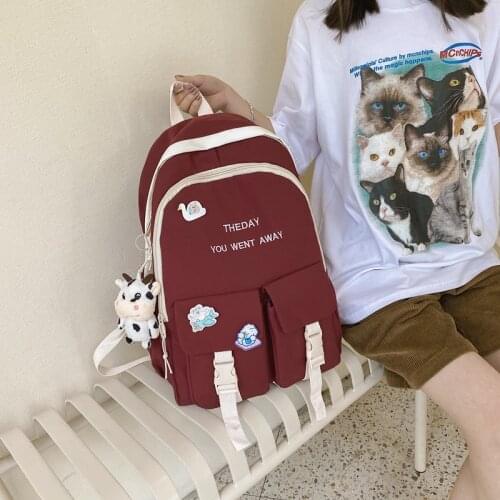 2021 Summer New Womens Backpack Cute Cloud Pendant Student School Bag Nylon Waterproof And Anti-theft Travel Backpacks