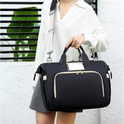 2 In 1 Diaper Bag for Mom Backpack Foldable Baby Bed Waterproof Travel Bag Diaper Bag Backpack with Changing 39*80 CM Big Bed