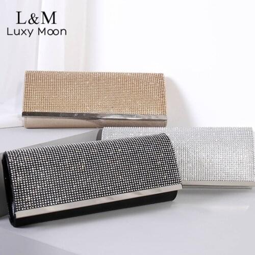 Rhinestone Clutch Bag For Women Wedding Bridal Evening Bag Crystal Luxury Designer Handbag Small Party Purse Shoulder Bag X507H