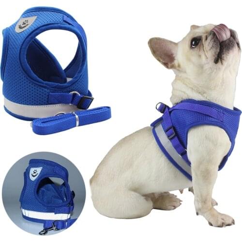 Reflective Pet Dog Harness and Leash Set Pet Puppy Walking Training Harness Vest Leads Pet Clothes For Small Medium Dogs