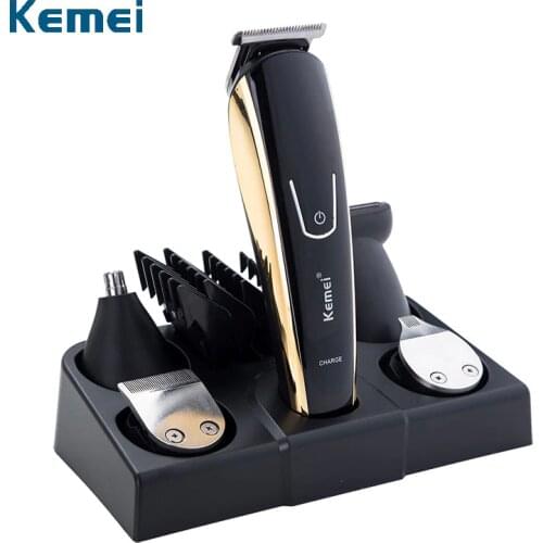 100-240V kemei 5 in 1 hair trimmer titanium clipper electric shaver beard razor men styling tools shaving machine for barber