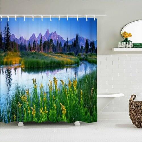 Unique Design Stone Arch picture Hanging Shower Curtain Waterproof Mildew Polyester Fabric Home Bathroom Decoration